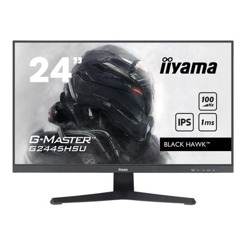 iiyama G-MASTER Black Hawk G2445HSU-B2 - Écran LED - 24" (23.8" visualisable) - 1920 x 1080 Full HD (1080p) @ 100 Hz - IPS - 300 cd/m² - 1300:1 - 1 ms - HDMI, DisplayPort - haut-parleurs - noir...