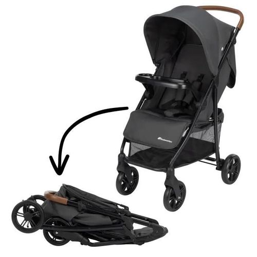 Bebeconfort Misty, Poussette Compacte, Confortable, Grand Panier, Dès La Naissance Jusqu'à 4 Ans,0 À 22 Kg, Mineral Graphite