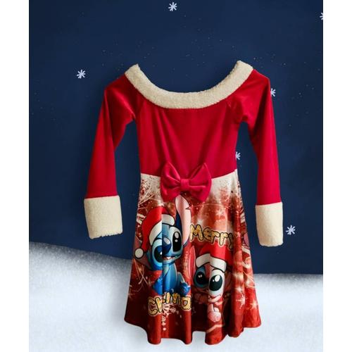 Magnifique Robe De Noël Disney Stitch Neuve