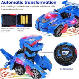 Voiture transformable en dinosaure à LED