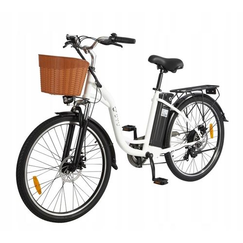 Dyu C6 - Vélo Électrique - Roues 26*1.95" - Moteur 350w - Batterie 36v 12.5ah - 7 Vitesses - Autonomie Maximale 70km - Blanc