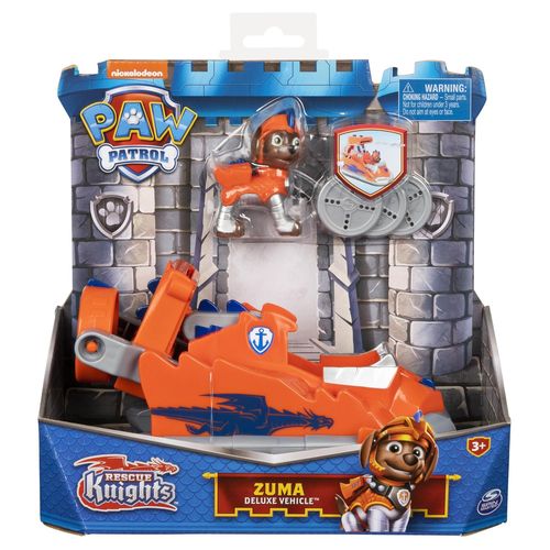 La Pat' Patrouille Vehicule + Figurine Zuma Rescue Knights La Pat' Patrouille