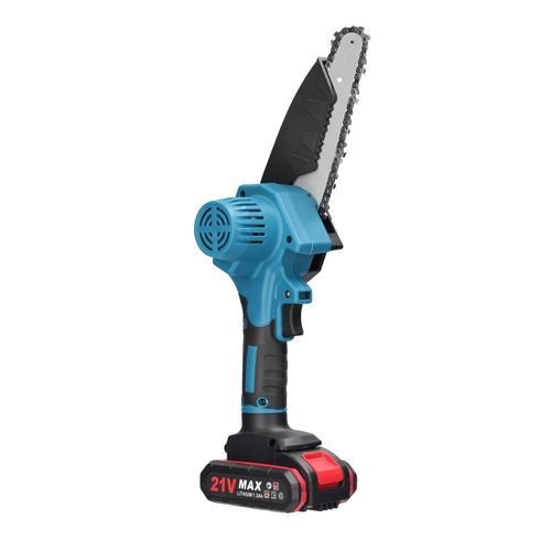Tronçonneuse, Gisam, 6 pouces, électrique, sans fil, batterie 18 V, bleu
