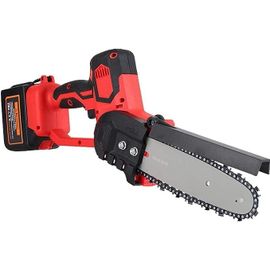 Tronçonneuse électrique, Meterk, 30 cm, 21 V, 2 batteries 6,0 Ah, rouge