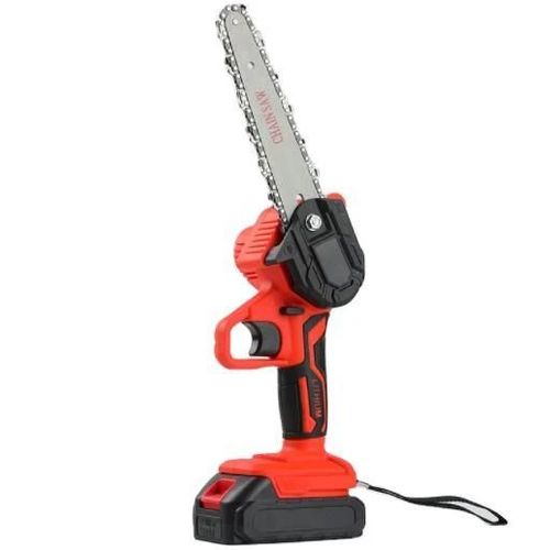 Tronçonneuse électrique, Gisam, rechargeable, 6", 2 chaînes, rouge