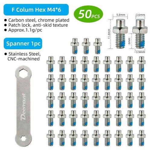 Pointes Pour Pédale De Vélo,Goujon Anti-Ski,Boulons,Goupille Figurée,Clous Pour Pédales Subventionnelles,Accessoires De Vélo,Outil En Option - Type F 50pcs N Tool