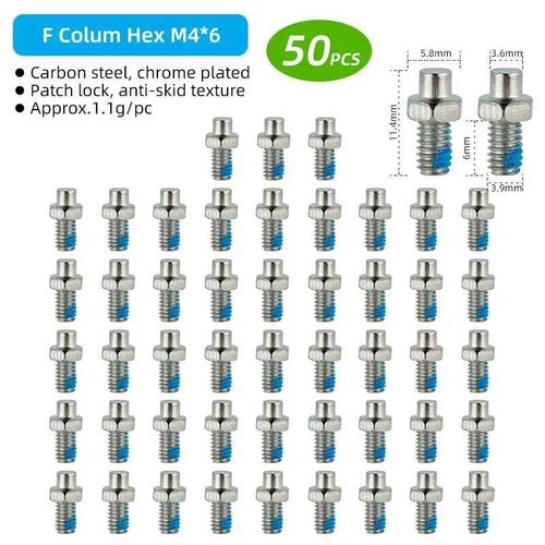 Pointes Pour Pédale De Vélo,Goujon Anti-Ski,Boulons,Goupille Figurée,Clous Pour Pédales Subventionnelles,Accessoires De Vélo,Outil En Option - Type F 50pcs