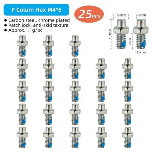 Pointes Pour Pédale De Vélo,Goujon Anti-Ski,Boulons,Goupille Figurée,Clous Pour Pédales Subventionnelles,Accessoires De Vélo,Outil En Option - Type F 25pcs