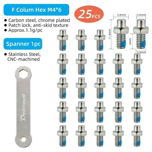Pointes De Pédale De Vélo En Acier Anti-Combat,Goujons En Acier,Goujons À Filetage Figuré,Clous À Broches Pour Pédales Subventionnelles,Accessoires De Vélo,25 Pièces - Type F 25pcs N Tool #B