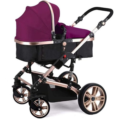 Poussette Pour Bébé, 3 En 1, Portable, Cadre En Aluminium, Pliable, Rouge