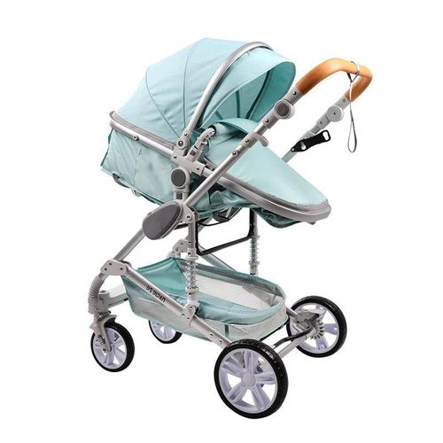 Poussette Pliante, 3 En 1, Portable, 4 Roues, Verte