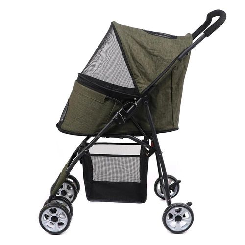 Poussette Pour Animaux De Compagnie, Plastique, Solide, Pliable, Xl, Vert