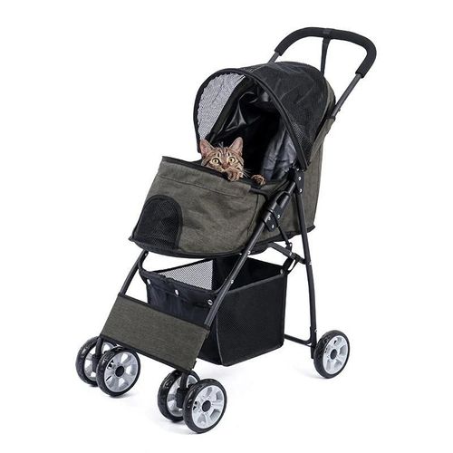 Poussette Pour Animaux De Compagnie, Cadre En Aluminium, Pliable, Xl, 12,5 Kg, Vert