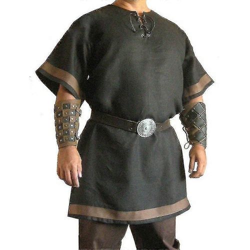 Hommes Médiéval Costume Cosplay Party Renaissance Tunique Viking Chevalier Pirate Vintage Guerrier Chemises-Zzy