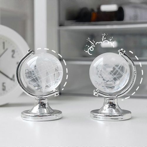 Mini Globe De Cristal Portable Simple Carte Du Monde Gravure Haute Table De Boule En Verre Borosilicate Arts Décoratifs Et Artisanat