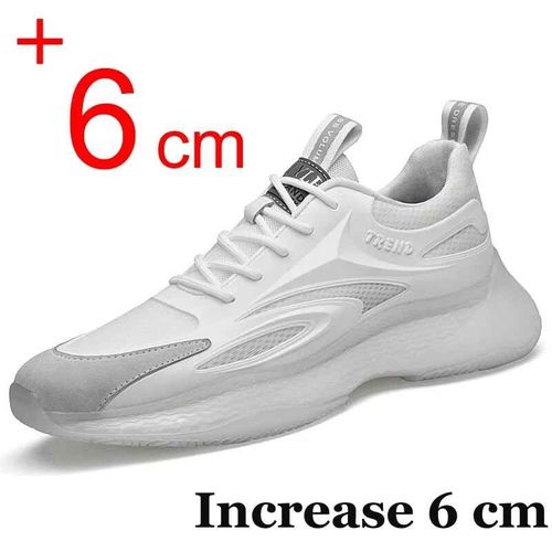 Chaussures Baskets De Luxe Pour D'ascenseurmaille Respirante Rehaussantestalons Cachéshauteur Augmentée8cm6cm Type White 6cm