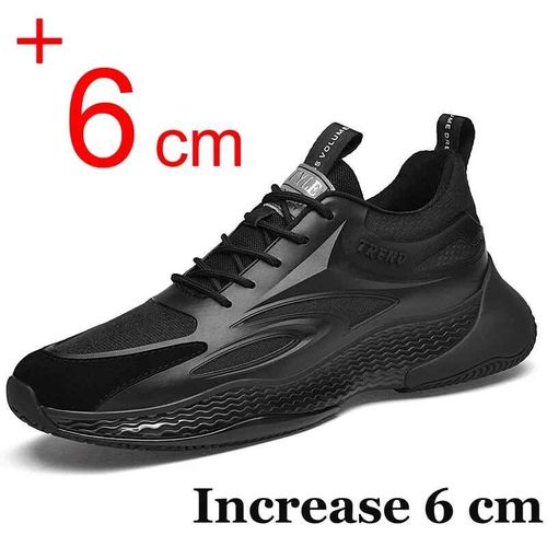 Chaussures Baskets De Luxe Pour D'ascenseurmaille Respirante Rehaussantestalons Cachéshauteur Augmentée8cm6cm Type Black 6cm
