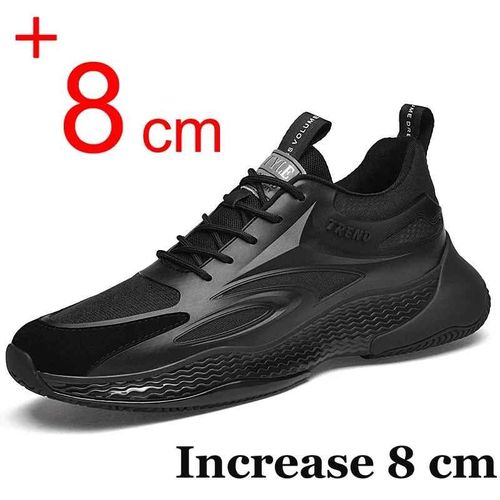 Chaussures Baskets De Luxe Pour D'ascenseurmaille Respirante Rehaussantestalons Cachéshauteur Augmentée8cm6cm Type Black 8cm
