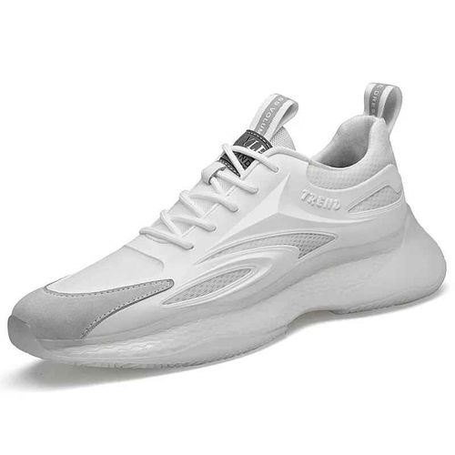Baskets Décontractées De Luxe Pour Hommes Chaussures D'ascenseur Maille Respirante Chaussures Rehaussantes Talons Cachés Hauteur Augmentée 8cm 6cm Type White Fla