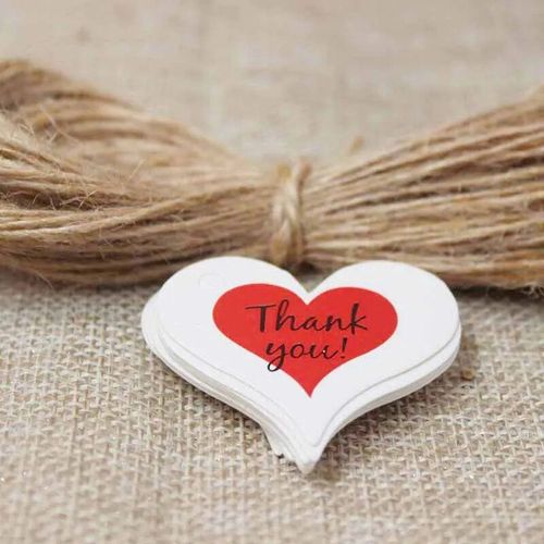 Étiquettes volantes en papier kraft blanc faites à la main avec amour,ficelle de chanvre pour bonbons,cadeau,présentoir de strass,forme mignonne,5x1.3cm,100 pièces + 100 pièces- Type tag with string#P