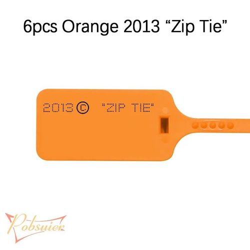 6 Pièces De Sceaux De Sécurité En Plastique Jetables Imprimés 2013 Ow Zip Tie,Étiquette De Baskets Décorations De Chaussures Blanc Rouge - Type Orange 2013 Zip Tie