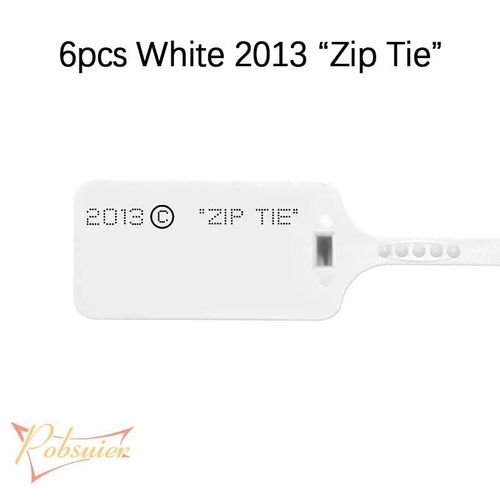 6 Pièces De Sceaux De Sécurité En Plastique Jetables Imprimés 2013 Ow Zip Tie,Étiquette De Baskets Décorations De Chaussures Blanc Rouge - Type White 2013 Zip Tie
