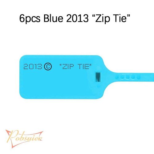 6 Pièces De Sceaux De Sécurité En Plastique Jetables Imprimés 2013 Ow Zip Tie,Étiquette De Baskets Décorations De Chaussures Blanc Rouge - Type Blue 2013 Zip Tie