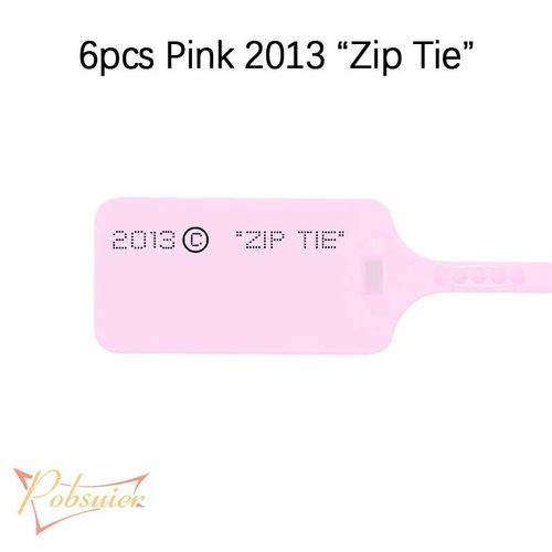 6 Pièces De Sceaux De Sécurité En Plastique Jetables Imprimés 2013 Ow Zip Tie,Étiquette De Baskets Décorations De Chaussures Blanc Rouge - Type Pink 2013 Zip Tie