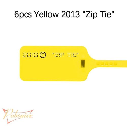 6 Pièces De Sceaux De Sécurité En Plastique Jetables Imprimés 2013 Ow Zip Tie,Étiquette De Baskets Décorations De Chaussures Blanc Rouge - Type Yellow 2013 Zip Tie