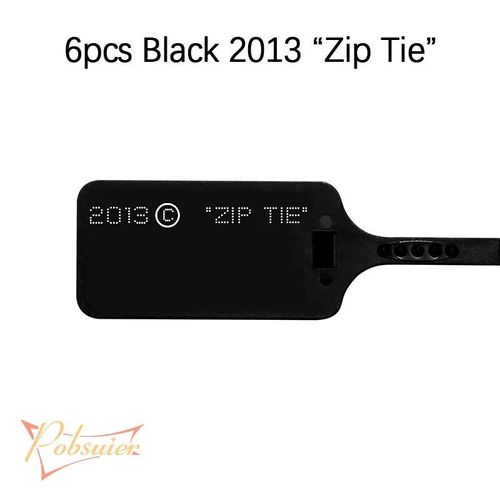 6 Pièces De Sceaux De Sécurité En Plastique Jetables Imprimés 2013 Ow Zip Tie,Étiquette De Baskets Décorations De Chaussures Blanc Rouge - Type Black 2013 Zip Tie