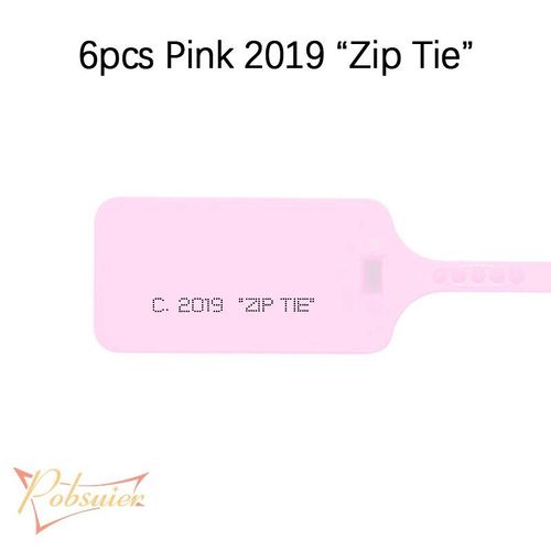 6 pièces Sceaux de sécurité en plastique jetables imprimés 2019 ""Zip Tie"",étiquettes de baskets décorations pour chaussures,blanc et rouge - Type Pink 2019 zip tie