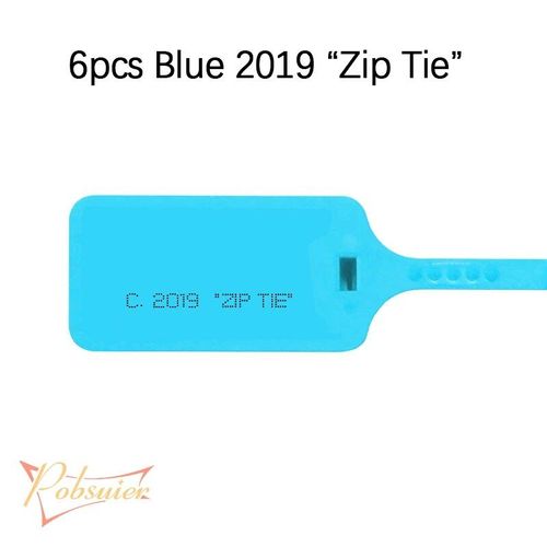 6 pièces Sceaux de sécurité en plastique jetables imprimés 2019 ""Zip Tie"",étiquettes de baskets décorations pour chaussures,blanc et rouge - Type Blue 2019 zip tie
