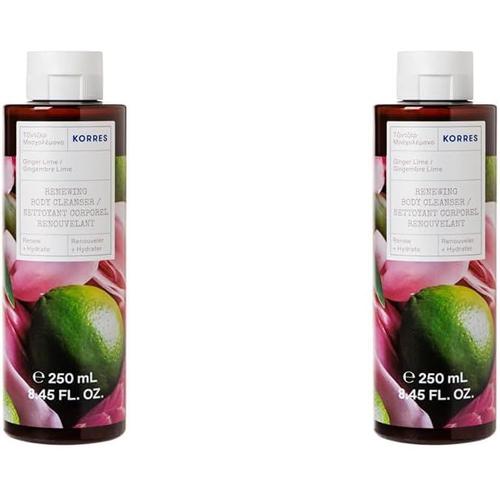 Gel Douche Naturel À L`Aloès Ph Neutre Nettoyant Doux Hydrate Lime Gingembre 250 Ml (Lot De 2) 