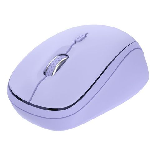 Trust Yvi+ - Souris - compact, multi-appareil - droitiers et gauchers - optique - 3 boutons - sans fil - 2.4 GHz, Bluetooth 5.0 - récepteur sans fil USB - violet
