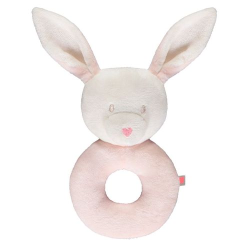 Doudou Hochet Lapin En Velours - Rose