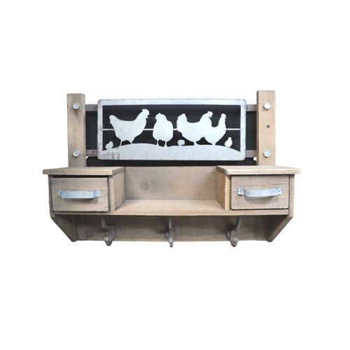 Etagère Murale En Bois Et Métal Marron 55 X 13 X 41 Cm
