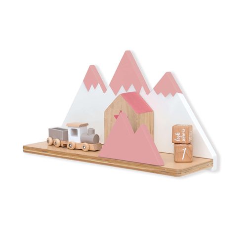 Étagère Murale Montagnes Bois/Rose