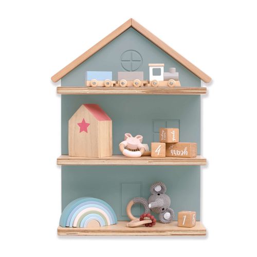 Étagère Murale Maison Bois/Vert