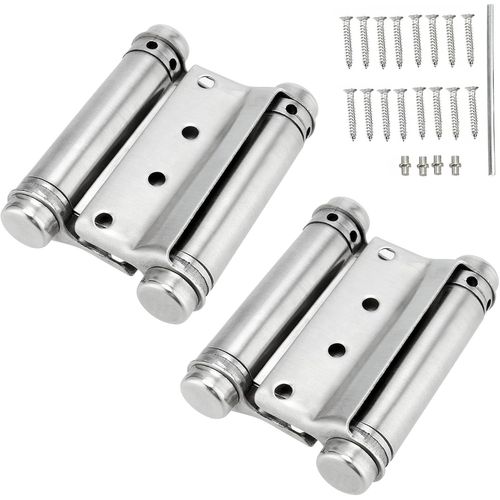Lot de 2 charnières de porte battante en acier inoxydable - 150 mm - Pour porte battante, porte battante, porte battante, porte de jardin, café, salon