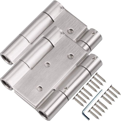 Lot de 2 charnières de porte battante en acier inoxydable - Hauteur : 75 mm - Sans fermeture amortie - Pour porte battante