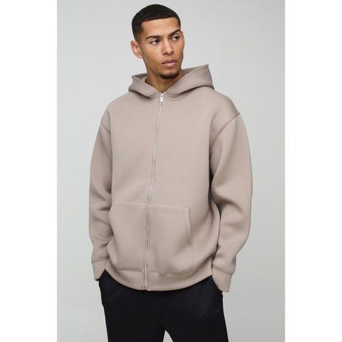 Sweat À Capuche Oversize Zippé Homme - Taupe - L, Taupe