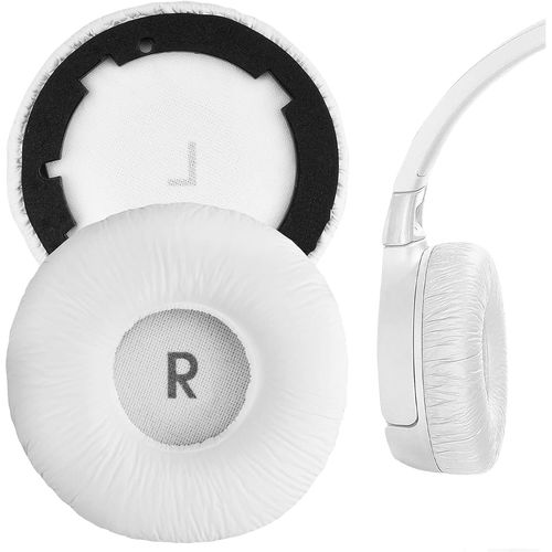 Coussinets de rechange en Cuir Protéiné pour casque JBL T600BTNC, Tune 600BTNC,Blanc
