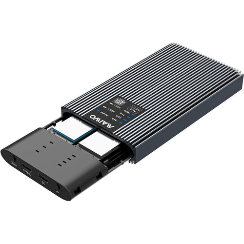 K2022S Station d'accueil pour SSD M.2 SATA 2 Baies avec Fonction de clonage Hors Ligne,SSD Duplicateur,Montage sans Outil