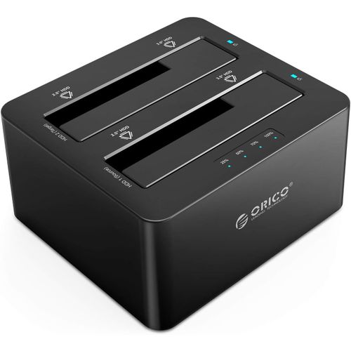Boîtier Externe pour Disque Dur 2,5"" / 3,5"", Station d'accueil, duplicateur, Double Baies, USB 3.0, SATA III 6 GB/s, pour HDD SATA de 2,5/3,5 Pouces et SSD, avec Clone Hors Ligne