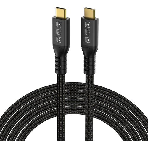 Cable Thunderbolt 4 0.5m de 40Gbps, Cable UsB c Supporte Les Vidéos 8K@60Hz/4K@120Hz Compatible Avec Thunderbolt 3/USB4 Pour Laptop, MacBook, Mac Studio Display, Switch, Appareils Port USB4
