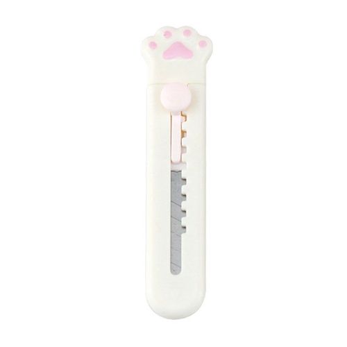 Mini Couteau Utilitaire D'art Couleur Nuage Patte De Chat Mignon,Boîte Express,Coupe-Papier Portable,Coupe-Lame De Rasoir,Papeterie - Type White-Cat Paw Style