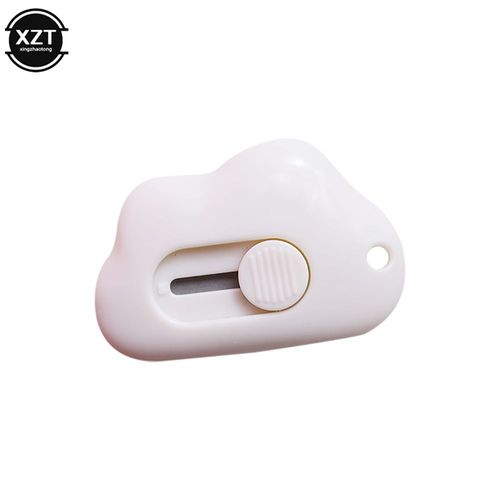 Mini Couteau Utilitaire Portable,Coupe-Papier,Lame De Rasoir,Fournitures De Coupe,Bureau,Mignon,Lapin,Nuage,Document - Type White