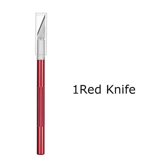 Couteau Utilitaire En Métal Pour Artisanat,Artisanat De Gravure,Coupe-Papier Opaque,30 Pièces,Phérique,Kits De Modèles,Carton,Plastique,Tissu,Bois - Type 1 Red Knife