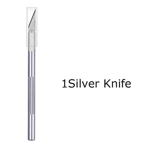 Couteau Utilitaire En Métal Pour Artisanat,Artisanat De Gravure,Coupe-Papier Opaque,30 Pièces,Phérique,Kits De Modèles,Carton,Plastique,Tissu,Bois - Type 1silver Knife