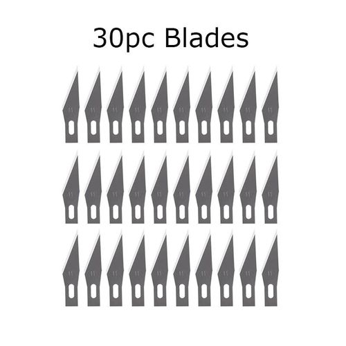 Couteau Utilitaire En Métal Pour Artisanat,Artisanat De Gravure,Coupe-Papier Opaque,30 Pièces,Phérique,Kits De Modèles,Carton,Plastique,Tissu,Bois - Type 30pc Pointed Blade